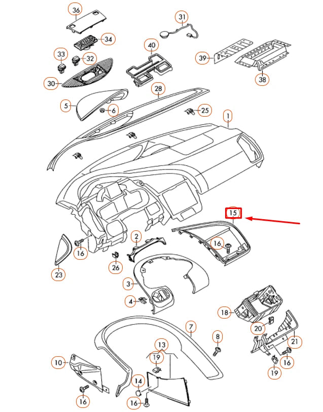 NEW AUDI R8 42 INSTRUMENT PANEL SIDE MOLDING TRIM LHD 423858340T55 ORIGINAL