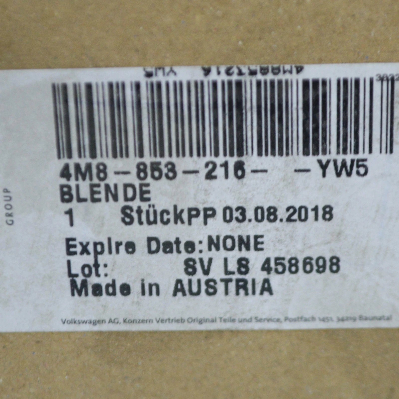 NEW AUDI Q8 REAR RIGHT D-PILLAR TRIM 4M8853216YW5