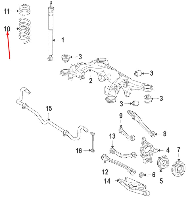NEW MERCEDES-BENZ C-CLASS W204 REAR COIL SPRING A2043240604 ORIGINAL
