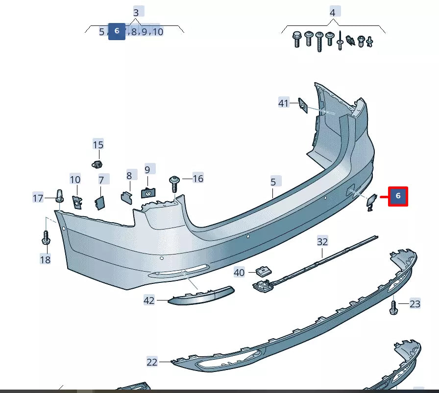 NEW AUDI A6 C8 REAR BUMPER TOW EYE COVER 4K0807441GRU