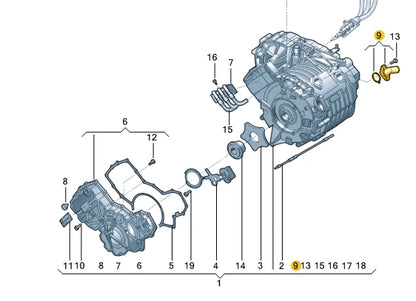 NEW VOLKSWAGEN E-THARU ENGINE COOLANT CONNECTION 0EA121131E ORIGINAL