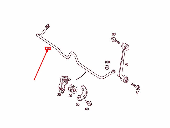NEW MERCEDES-BENZ C W203 REAR TORSION BAR A2033261465 ORIGINAL