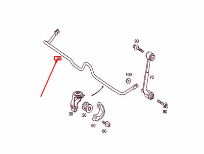 NEW MERCEDES-BENZ C W203 REAR TORSION BAR A2033261465 ORIGINAL