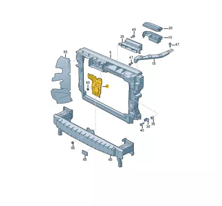 NEW VOLKSWAGEN SHARAN 7N RADIATOR LOCK CARRIER SUPPORT 7N0805567B