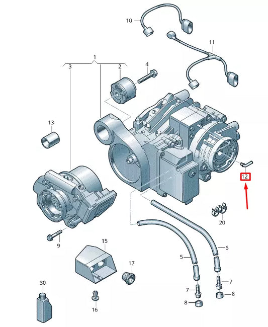 NEW VW TRANSPORTER VI T6 REAR FINAL DRIVE BREATHER LINE 02W525117