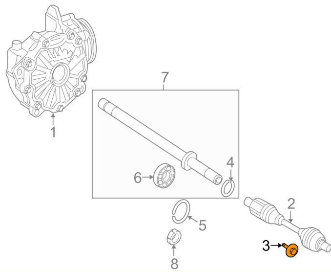 NEW MERCEDES BENZ C W204 FRONT AXLE BOLT A0009907503 ORIGINAL