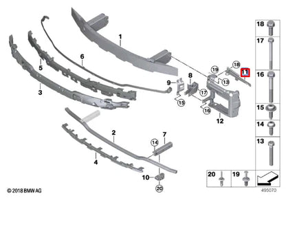 NEW BMW 3 G20 REAR LEFT CROSS BRACE SUPPORT 51117422227 ORIGINAL
