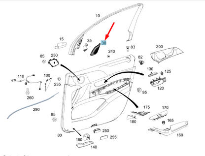 NEW MB GLE W167 FRONT LEFT DOOR MIRROR TRIANGLE COVER A16772023057F24 ORIGINAL