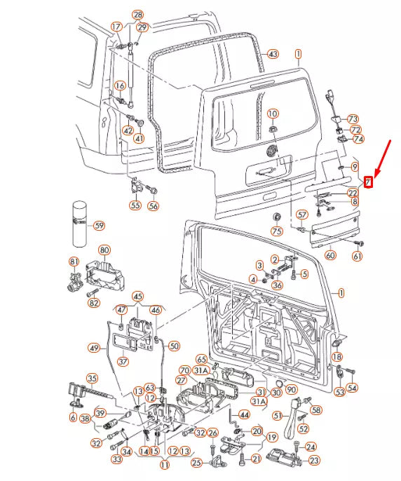 NEW VOLKSWAGEN TRANSPORTER T5 REAR LIGHT FIBRE 7E0827329GGRU