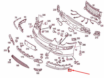 NEW MERCEDES-BENZ CL C215 FRONT BUMPER LEFT MOLDING STRIP A2158850974 ORIGINAL