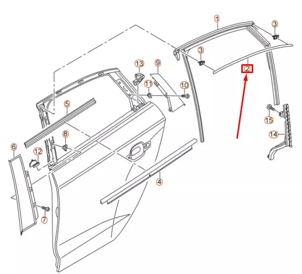 NEW AUDI A3 8V REAR RIGHT EXTERIOR WINDOW FRAME TRIM 8V5839644AT94 ORIGINAL
