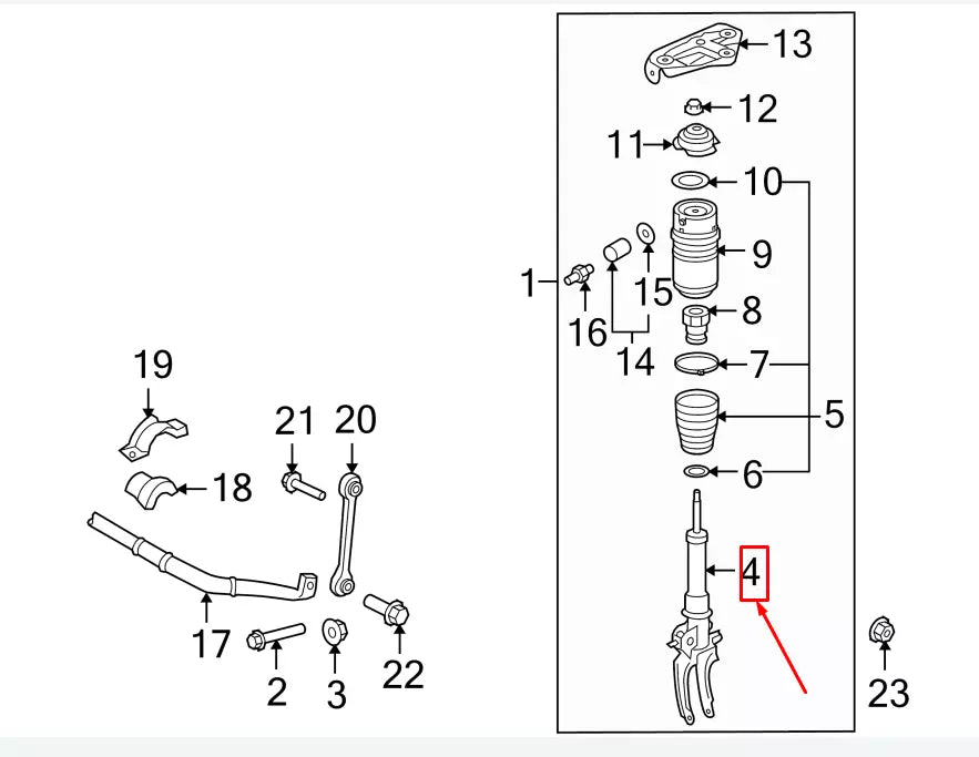 NEW VW TOUAREG 7L FRONT LEFT SHOCK ABSORBER 7L6413031R ORIGINAL