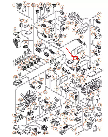 NEW AUDI A3 8P FLAT CONTACT HOUSING 6 PIN 893971636 ORIGINAL