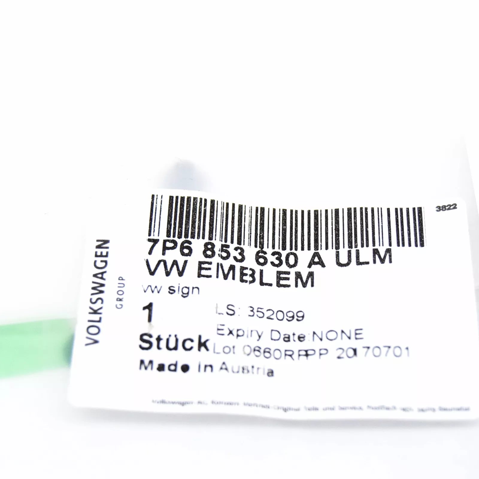 NEW VOLKSWAGEN TOUAREG 7P REAR TRUNK BOOT LID EMBLEM BADGE 7P6853630AULM