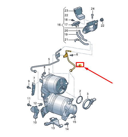 new vw caddy sb mk4 control line 05e253574l original