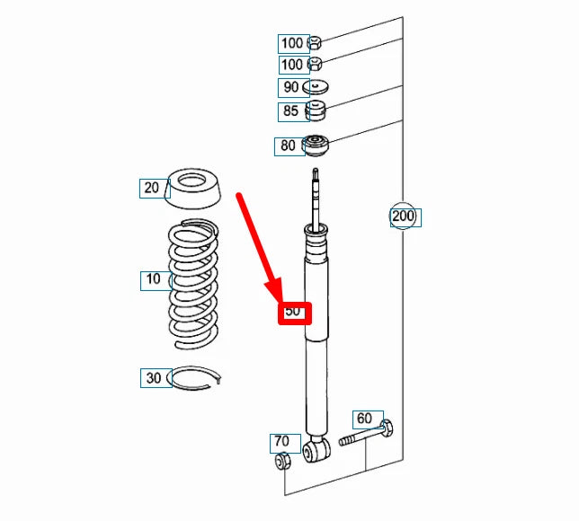 NEW MERCEDES-BENZ C W203 REAR SHOCK ABSORBER A2033263800 ORIGINAL