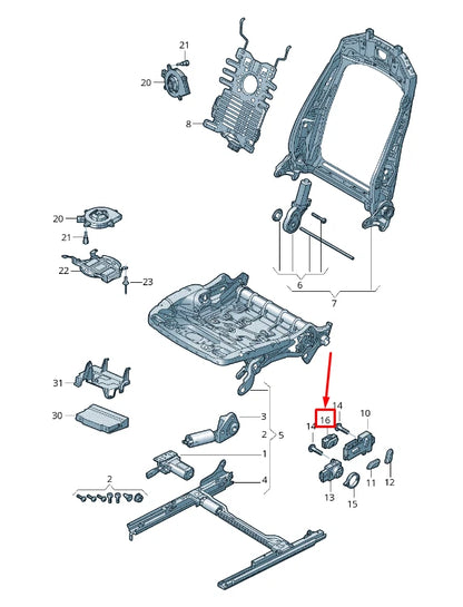 NEW AUDI Q7 4M LEFT SIDE SEAT MASSAGE SWITCH 4H0959917ABH9 ORIGINAL