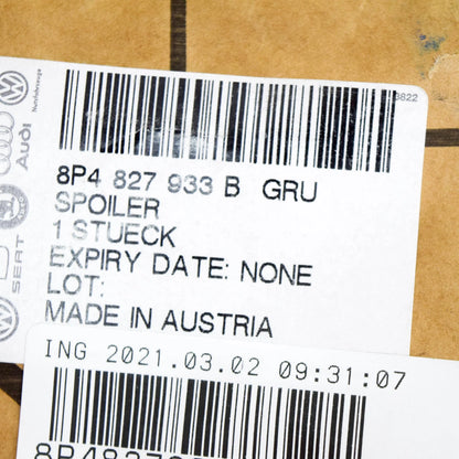 NEW AUDI RS3 SPORTBACK 8P REAR LID UPPER SPOILER 8P4827933BGRU ORIGINAL