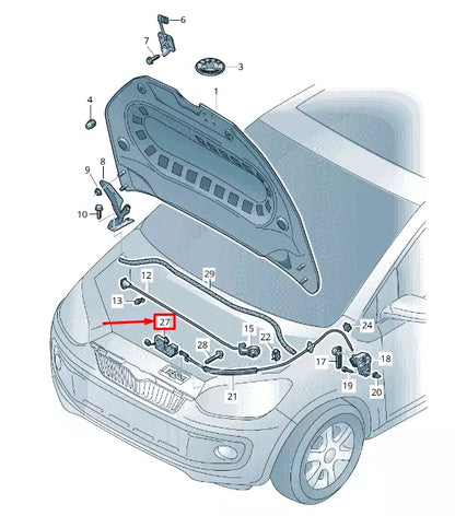 NEW VW UP 121, 122, BL1, BL2 FRONT HOOD LOCK LATCH 1S0823509E ORIGINAL