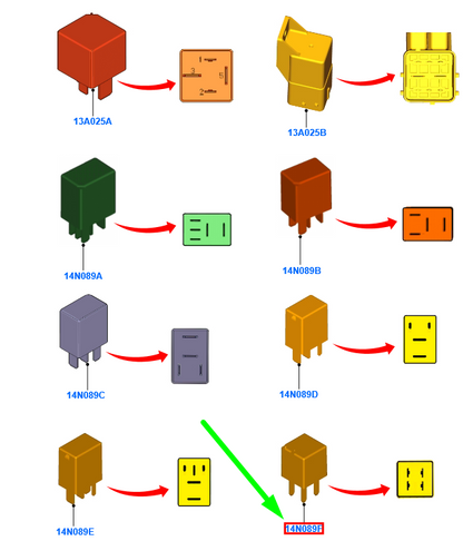 new ford ecosport mk2 bk 20 amp 4 blade terminal black relay 4854236 original