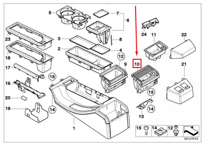 NEW BMW 3 E46 REAR CENTER CONSOLE ASHTRAY 51168268341 8268341 ORIGINAL