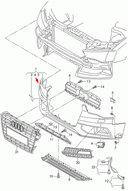 new audi a4 b8 front bumper 8k0807065fgru 8k0807065f gru original