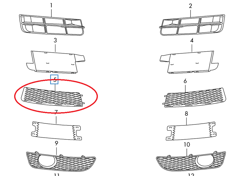 NEW AUDI Q7 4L FRONT BUMPER RIGHT LOWER GRILLE 4L0807698B01C S-LINE 2012