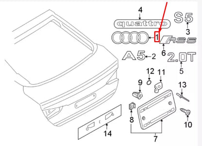 NEW AUDI A5 SPORTBACK 8W6 REAR EMBLEM BADGE 8W8853742AT94