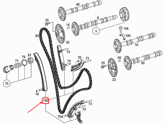 new mercedes-benz e cabrio a207 chain sliding rail kit a6420502700 original