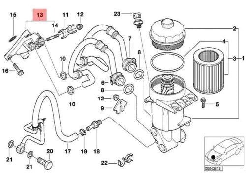 NEW BMW E53 SUV LUBRICATION OIL FILTER CONNECTION FLANGE 1435096 11421435096