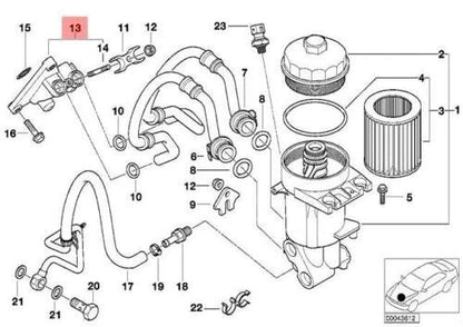 NEW BMW E53 SUV LUBRICATION OIL FILTER CONNECTION FLANGE 1435096 11421435096
