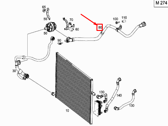 new mercedes-benz c w205 engine coolant hose a2055010791 original