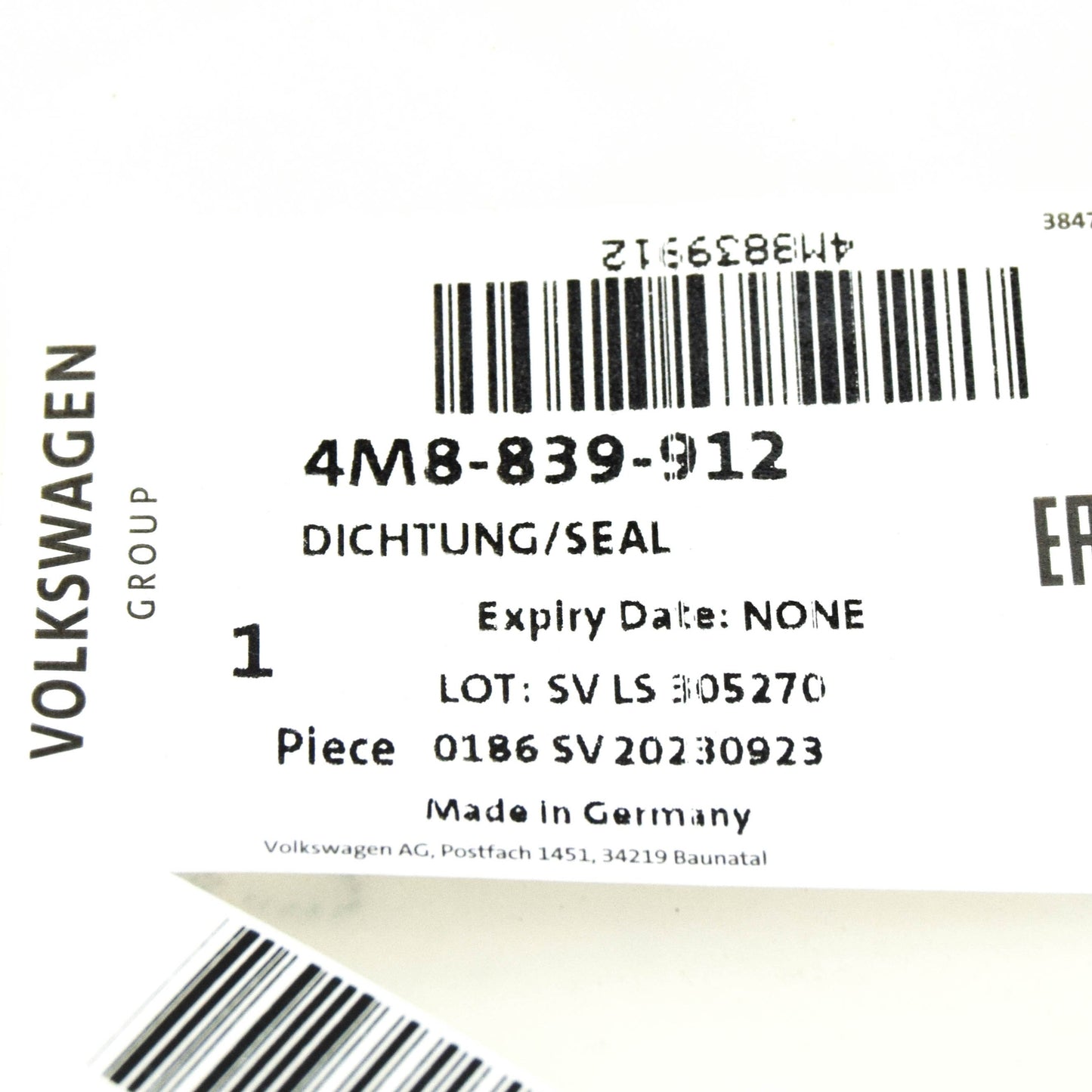 NEW AUDI Q8 4MN REAR RIGHT DOOR SEAL RUBBER 4M8839912 ORIGINAL