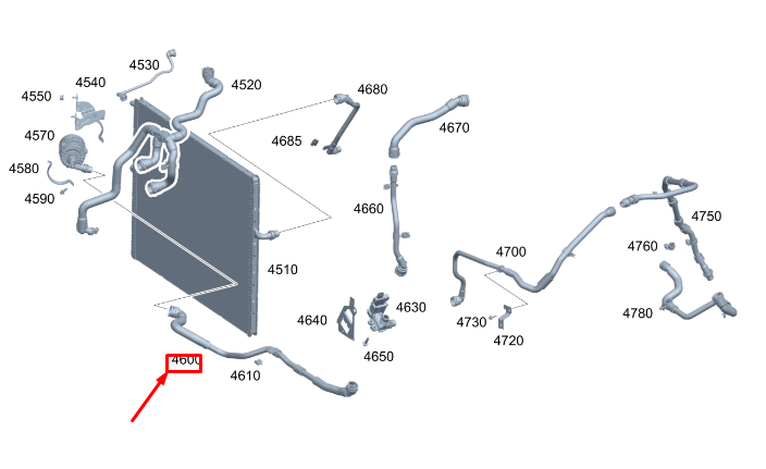 new mercedes-benz gle w167 coolant line a1675004102 original