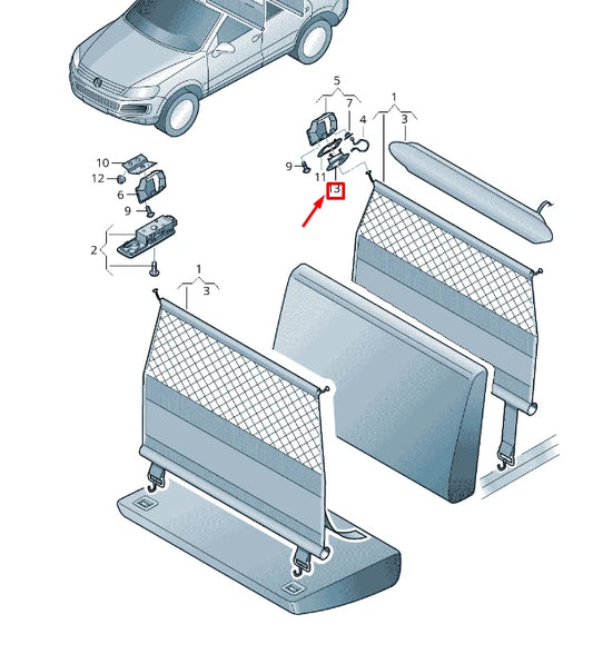 NEW VW TOUAREG 7P MK2 NET REAR LEFT SUSPENSION LUG TRIM 7P6867969A95T