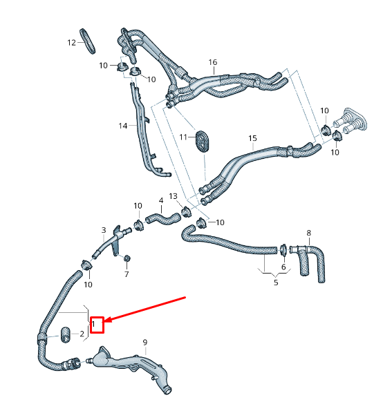 new audi q7 4m coolant hose with quick release coupling 4m0819337ar original