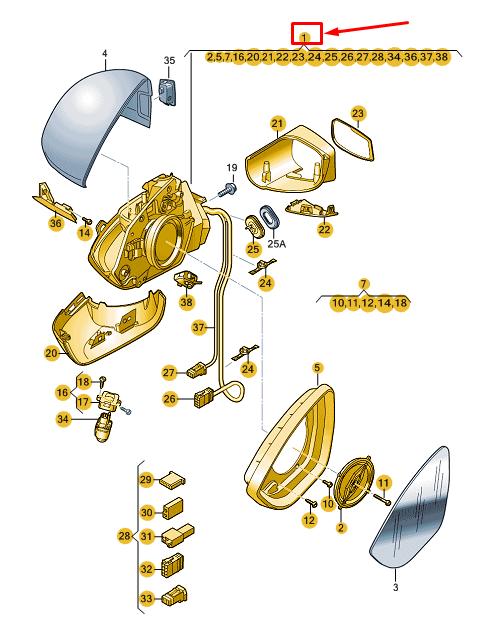 new audi q4 e-tron front left side wing mirror lhd 89b857409m9b9 original