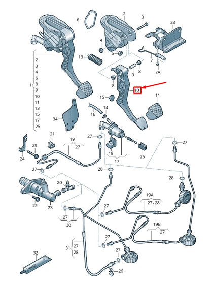 NEW AUDI A3 SPORTBACK 8PA CLUTCH PEDAL 1K2721318D ORIGINAL