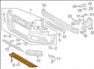 NEW AUDI A5 8T FRONT BUMPER LOWER GUARD COVER 8T0807611A 2015