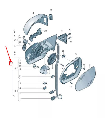 NEW AUDI Q8 4MN FRONT RIGHT SIDE WING MIRROR LHD 4M8857410AC9B9 ORIGINAL