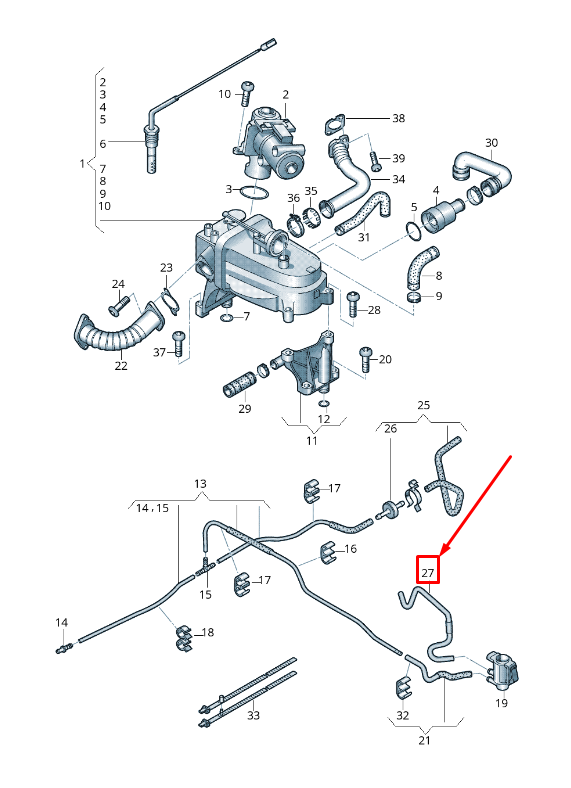 new audi q7 4l vacuum system vacuum pipe 059131492ae original