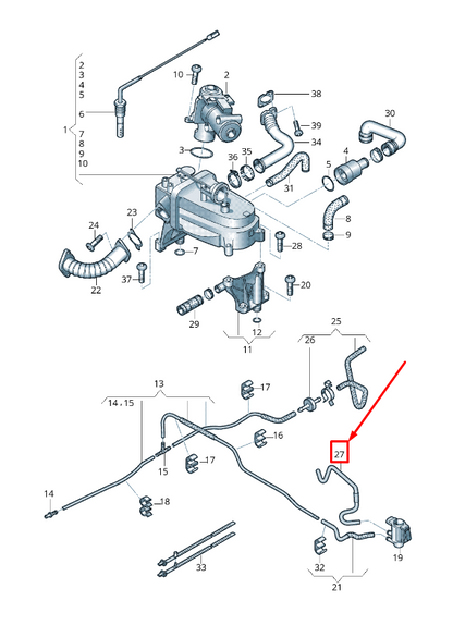 new audi q7 4l vacuum system vacuum pipe 059131492ae original