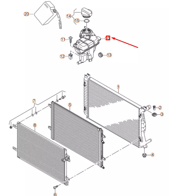 NEW AUDI A6 C6 COOLANT EXPANSION TANK 4F0121403T ORIGINAL