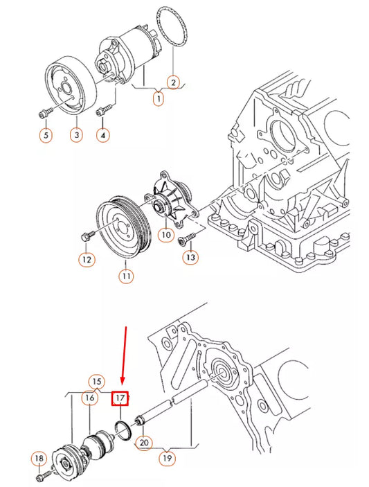 NEW VOLKSWAGEN PHAETON GP0 COOLANT PUMP O-RING 07Z121041A ORIGINAL