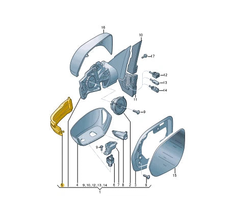 NEW VW ATLAS CA1 FRONT RIGHT DOOR MIRROR TURN INDICATOR 3CN949102A ORIGINAL