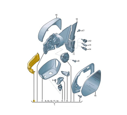 NEW VW ATLAS CA1 FRONT RIGHT DOOR MIRROR TURN INDICATOR 3CN949102A ORIGINAL