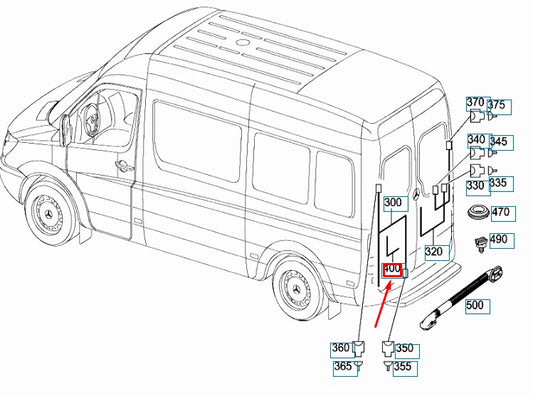 NEW MB SPRINTER 906 REAR LICENCE PLATE LAMP WIRING HARNESS A906440544164