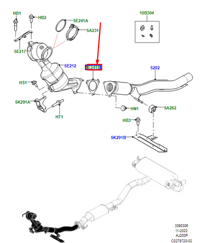 new land rover range rover evoque l538 exhaust pipe gasket lr094164 original