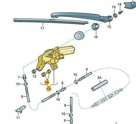 NEW AUDI A6 C7 TAILGATE WINDOW WIPER MOTOR 4G9955711C ORIGINAL