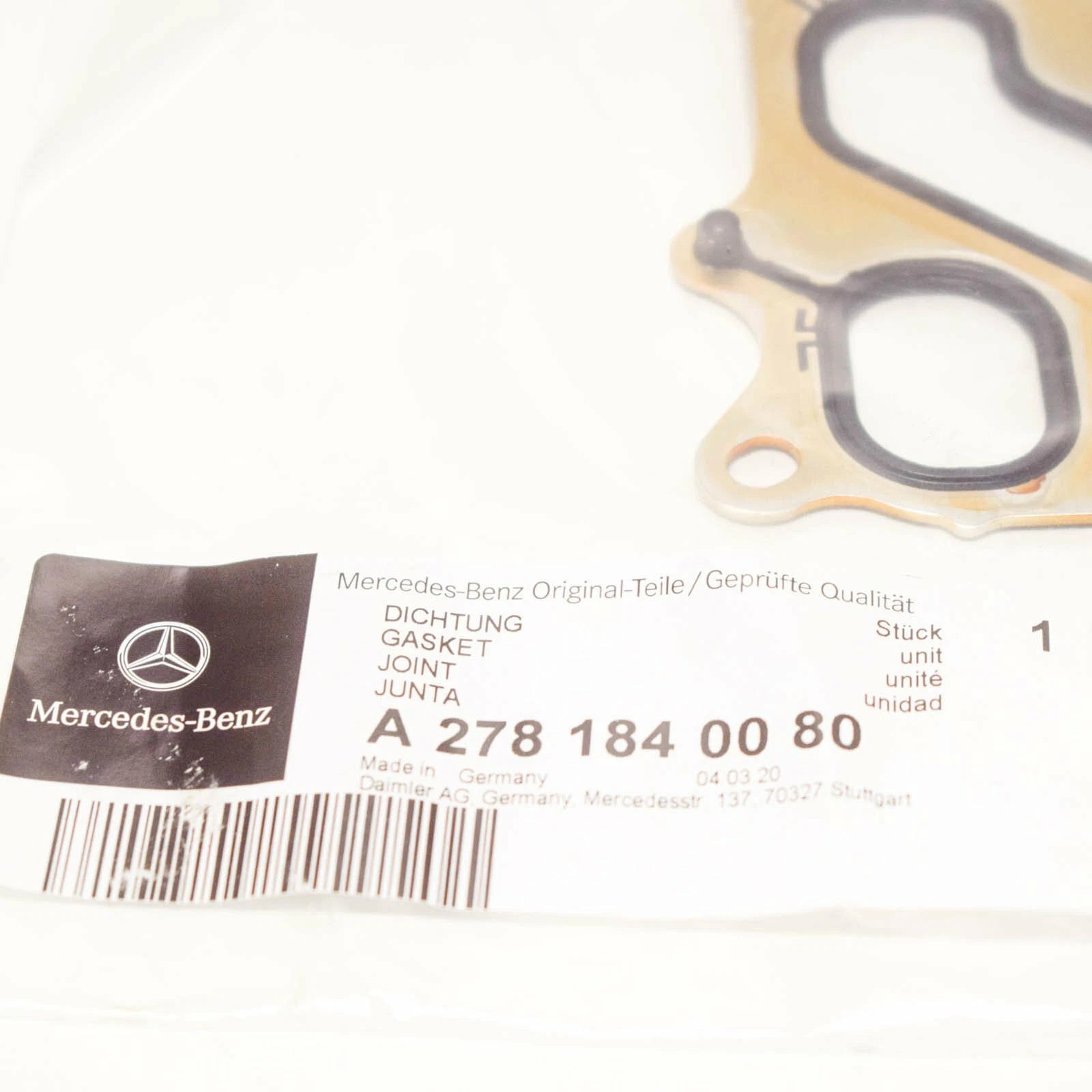 NEW MERCEDES-BENZ GLE W166 OIL COLLER FRAME GASKET SEAL A2781840080 ORIGINAL
